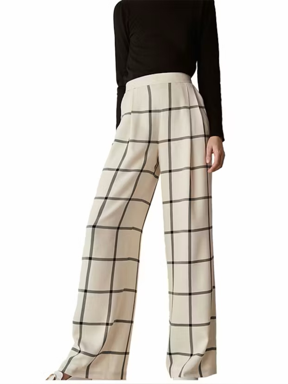 Massimo Dutti Checkered Wool Pants